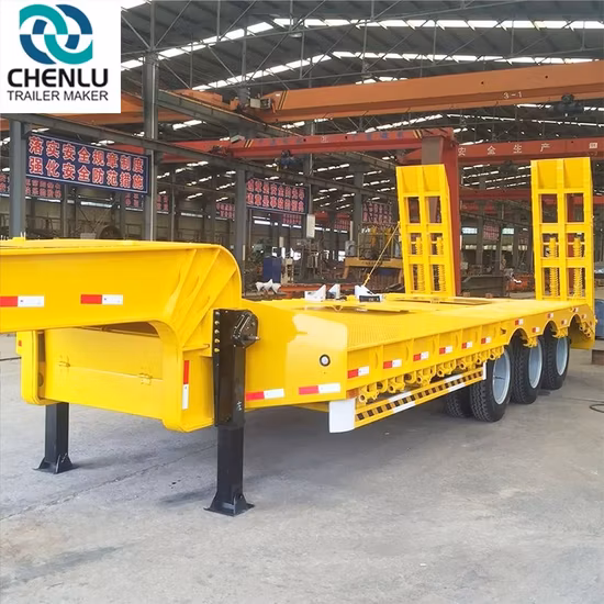 La Chine fabrique 3 essieux 60-100 tonnes semi-remorque surbaissée Lowboy semi-remorque à vendre