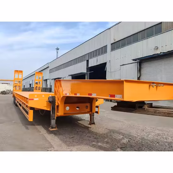 3 essieux 60 tonnes 100 tonnes 18 mètres Lowboy essieu Lowbed semi-remorque à vendre au Nigeria