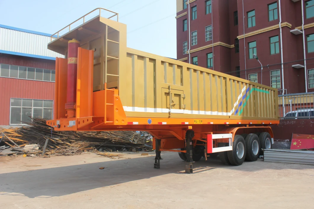 China 3 Axle 4 Axle 20 Ton 30 Ton 100 Ton Cylinder End Rear Tipper Dump Tipping Tractor Truck Semi Trailer