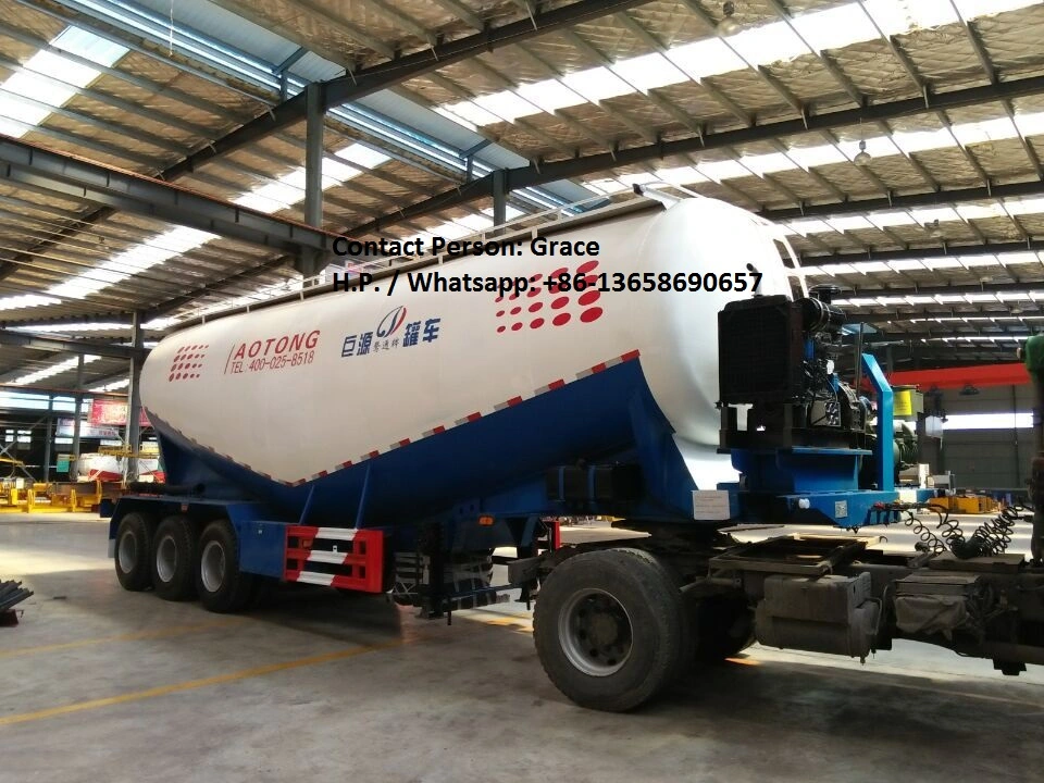 China Manufacturer 30cbm-70cbm Bulk Powder Goods Tanker Trailer Bulk Cement Carrier for Sale