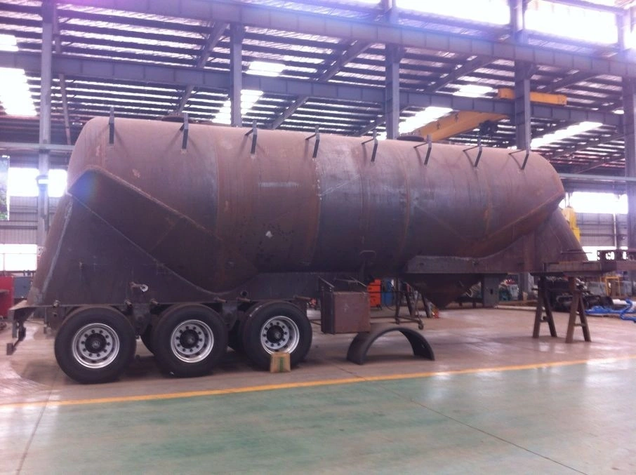 3 Axles 30-40cbm Air Compressor Bulker Carrier Silo Powder Material Transport Tanker Truck Bulk Cement Tank Semi Trailer