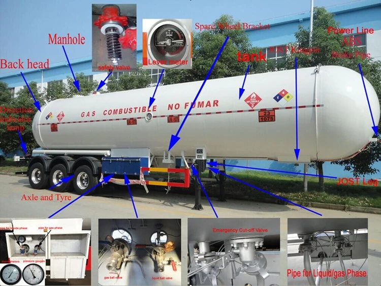 Cheap Price 40cbm 40m3 40000L 2 Axles LPG Road Tanker Semi Trailer
