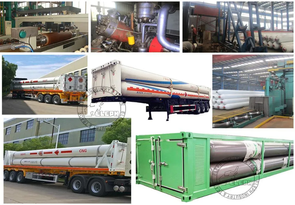 Double Axle 6 Tube Container CNG Tube Trailer