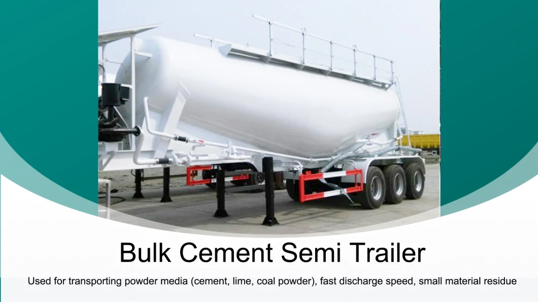 3 Axle Dry Bulk Tank Trailer Wheat Flour Tanker Trailer Bulker Cement Remolque Silo Semitrailer Fly Ash Cement Bulker Trailer