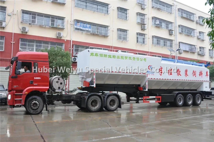 60000 Liters 25tons 30tons 3axles Bulk Feed Truck Trailer Poultry Feed Discharge Into Silo
