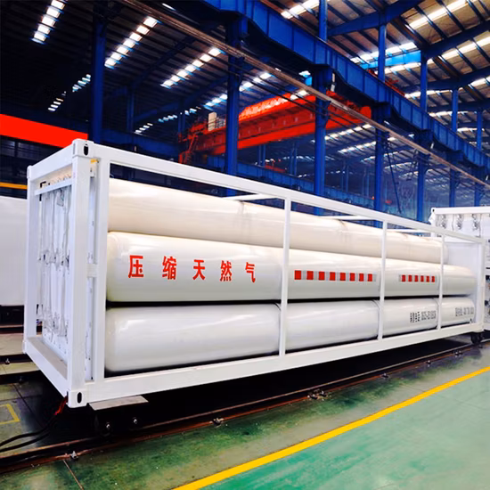 CNG Cascade Tube Skid Trailer 10 Tubes 12 Tubes Large Capacity Nature Gas Storage Tank Trailer Mounted Filling Station Pressed Nature Gas Tank Trailer