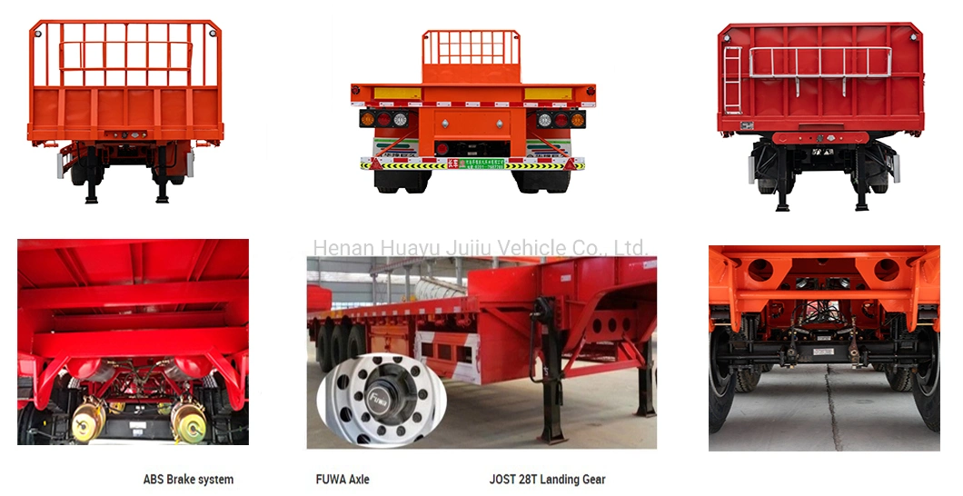 Chinese Manufacturer 3 Axles Container Cargo Grain Flatbed Trailer