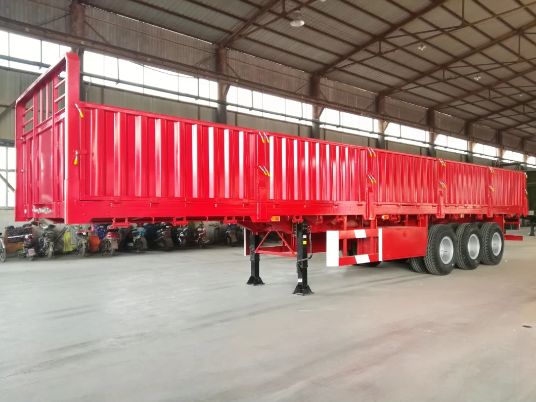 40 Ton 3 Axles Side Wall/Side Board/Side Drop High Bed Semi Trailer for Container and Cargo Transport