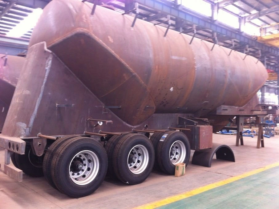 3 Axles 30-40cbm Air Compressor Bulker Carrier Silo Powder Material Transport Tanker Truck Bulk Cement Tank Semi Trailer