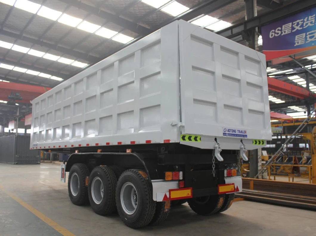 China 3 Axle 4 Axle 20 Ton 30 Ton 100 Ton Cylinder End Rear Tipper Dump Tipping Tractor Truck Semi Trailer