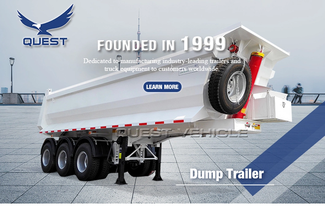 35cbm U Shape Rear Hydraulic Dump Truck Tipping Semi Trailer