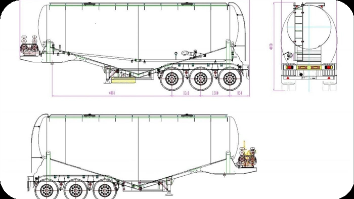 Customized 30t/35t/40t/45t/50t 2 Axles 3 Axles 4 Axles Cement/Fly Ash/Powder Material/ V Type Tanker Trailer Bulker Silo Tank Truck Semi Trailer