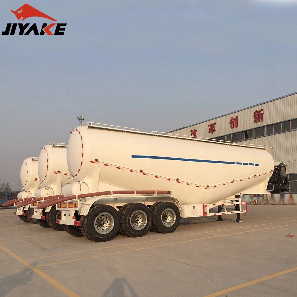 Jiyake 2/3 Axle 30-70cbm Air Compressor Bulker Carrier Silo Powder Material Transport Tanker Truck Bulk Cement Tank Semi Truck Trailer for Sale