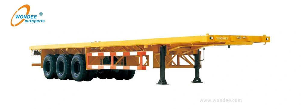 3-Axle Forty Trailers 50 Tons 20FT 40FT 53 Foot Container Chassis Flatbed Semi Trailer for Sale