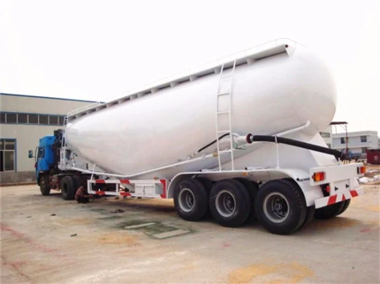 Remorque de réservoir de ciment en vrac 3 essieux semi-remorque pneumatique de camion-citerne de silo de ciment de cendres volantes