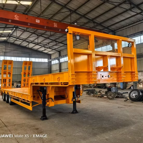 3/4/5 essieux 50 80 tonnes direction Drop extensible 4 essieux 16m Lowbed Low Bed semi remorque de camion