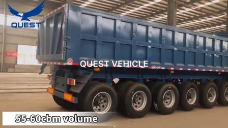 Transport de charbon de pierre de sable à 6 essieux100 tonnes de remorque à benne basculante semi-remorque de camion