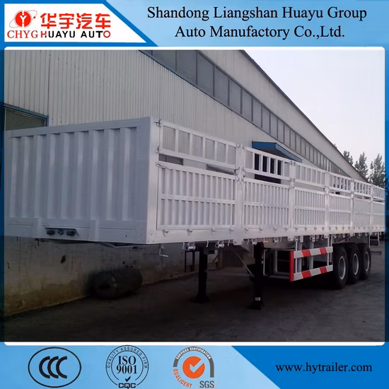Conteneur à 3 essieux/semi-remorque de transport polyvalente pour cargaison en vrac avec paroi latérale haute