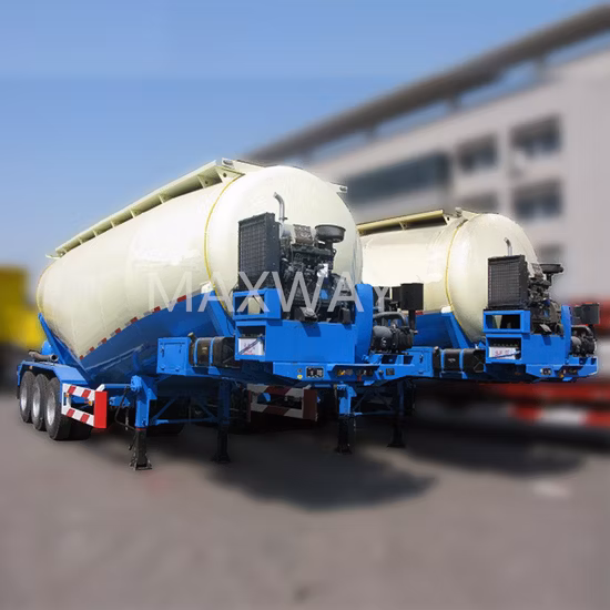Chine Semi-remorque de silo à ciment en vrac de 50 mètres cubes, remorque-citerne à poudre sèche à 3 essieux