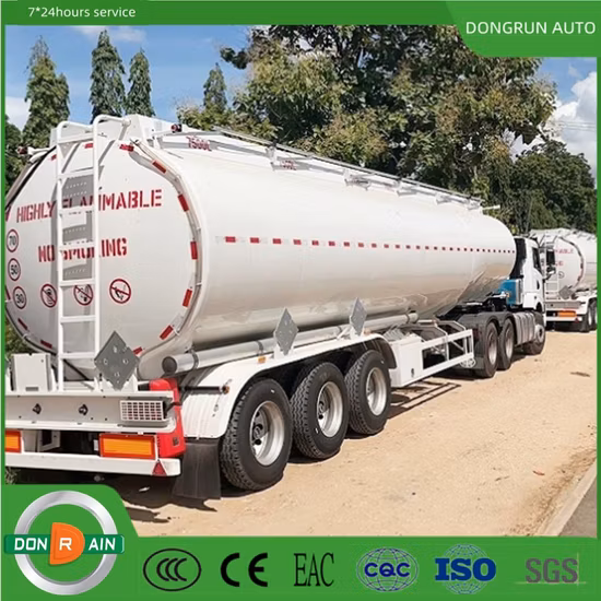 Alliage d'aluminium Carburant Pétrole brut Essence Ciment Asphalte Bitume Eau Lait Diesel Cnglng Carboon Acier Essence Comestible Silo Liquide Tanker Tank Semi Remorque à vendre