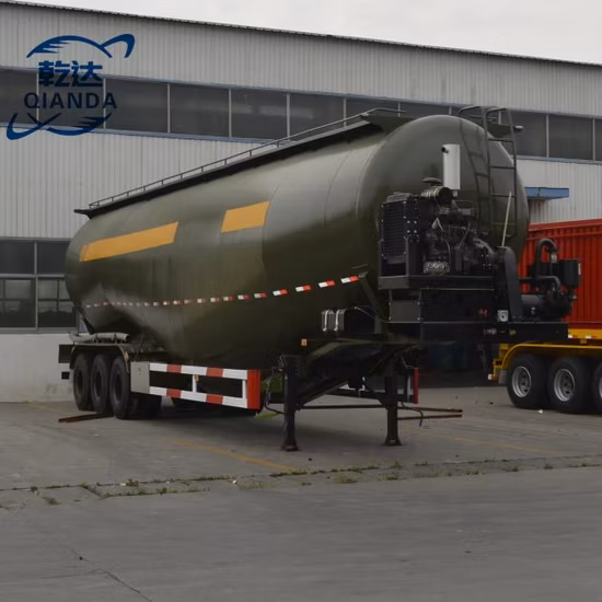 remorques de camion de ciment en vrac de poudre sèche de réservoir de stockage de pétrolier de 60 tonnes semi