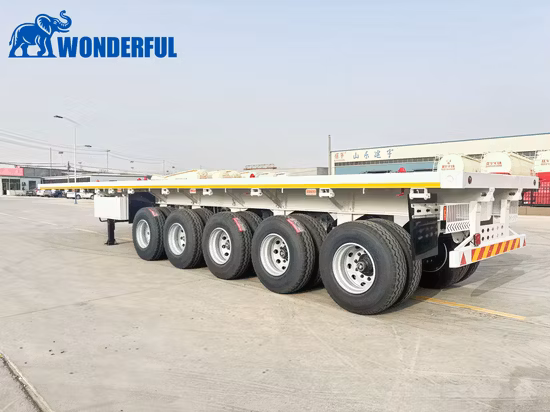 20FT 30tons Turntable Trailer Draw Bar Low Bed Flatbed Container Remorque complète
