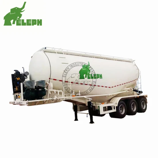 Marque Eleph 2/3 Essieu 40-60 tonnes 35/45/50cbm V Type de ciment en vrac sec/farine/poudre/cendres volantes Silo de transport Vraquier réservoir/citerne Silobas camion semi-remorque pour la vente