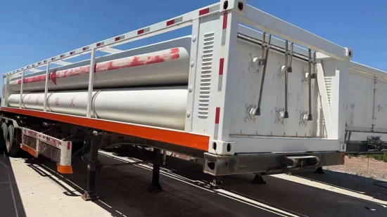 Luen CNG Réservoir de stockage Eleph 3 Axes 8 Tubes CNG Gaz Tanker Cylindre Transport CNG Gaz Naturel Réservoir Remorque