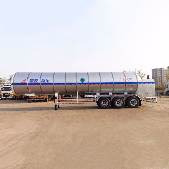 Semi-remorque-citerne Semi-remorque de réservoir de CO2 Remorque de camion de GNL