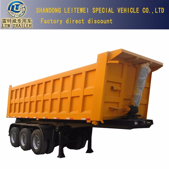 Cylindre hydraulique 4 essieux type U 50 tonnes 80 tonnes remorques à ridelles hautes remorque à benne basculante semi-remorque de camion